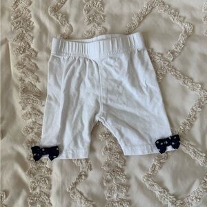 White Baby Shorts with Bow Accents